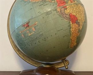 Vintage Replogle globe with book holder