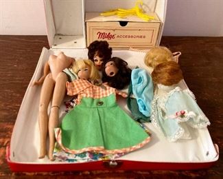 1960s Fashion Queen Barabie hair-styled wigs; vintage Barbie heads; vintage Barbie clothes