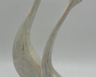 Vintage opalescent swans (set of 2)