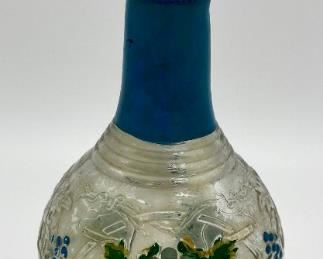 Vintage hand-painted wine decanter