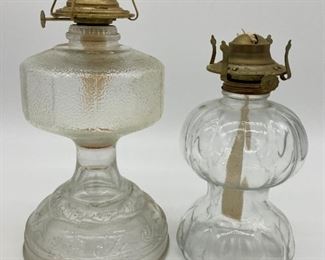 Vintage hurricane oil lamps