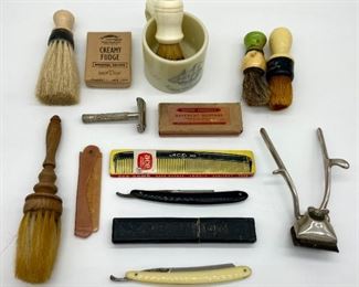 Vintage shaving items including English Leather Gift set