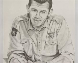 Signed and numbered Andy Griffith Show character drawing