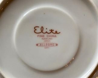 Vintage Elite Narumi Allegro Japanese china green leaf pattern