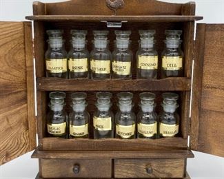 Wooden counter top spice cabinet
