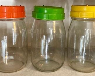 Glass jars with strainer lids