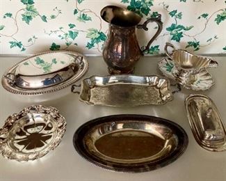 Vintage silver plate serving pieces