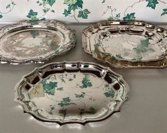 Vintage silver plate serving trays
