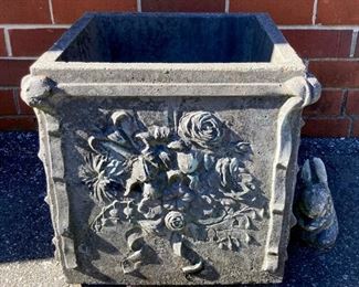 Cement square planter