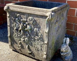 Cement square planter