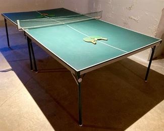 Table tennis table and paddles