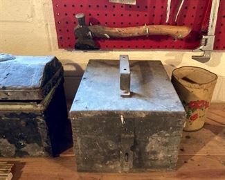 Vintage metal toolboxes
