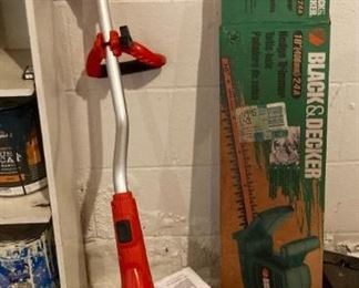 GrassHog weed eater; Black & Decker electric hedge trimmer