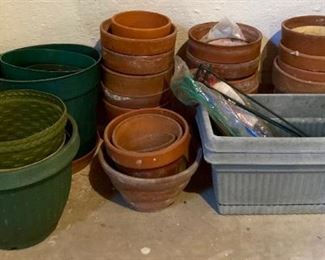 Plastic and terra cotta pots
