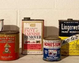 Vintage bottles and cans
