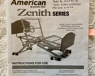 Basic American Zenith series hospital adjustable bed