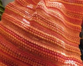 Orange Afghan Throw