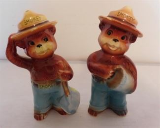 Smokey The Bear Salt and Pepper Shakers