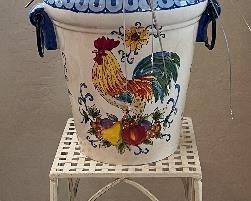 Plant Stand, Rooster Pot