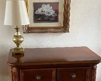 Entry Chest w Inlay on Top, Art, Accent Lamp