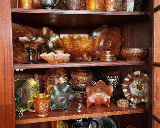 Small part of an extensive collection of carnival glass to include Northwood, Fenton, Westmoreland, Dugan and others