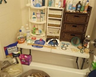 Bathroom shelves and goodies