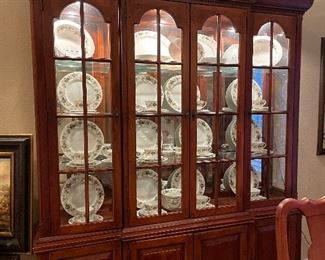 Dining hutch with Royal Doulton Larchmont Fine Bone China Service for 12