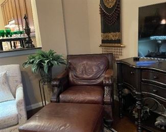 Leather chair and ottoman TS Berry