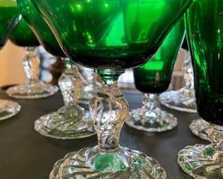 Colonial Dom Green Fostoria glassware
