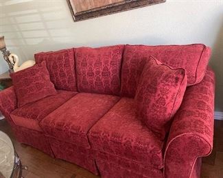 Lovely upholstered red sofa Excellent Condition 