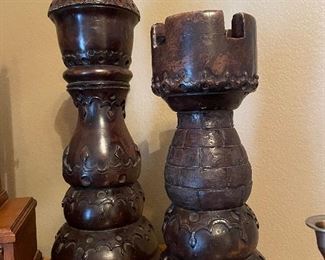 Heavy wooden chess pieces