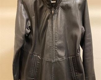Jones New York 3/4 length leather coat