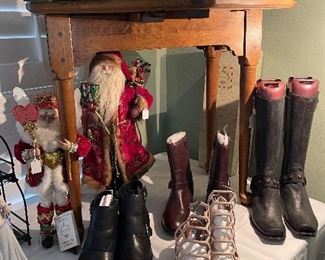 New Designer shoes & boots, Mark Jacobs Santa Fairy, olive wood carved nativity, snow baby
