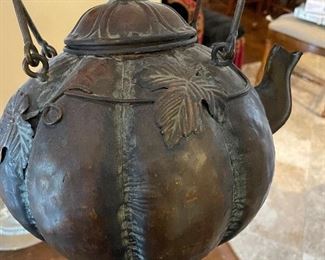 Tea Kettle Pot watering can hammered metal