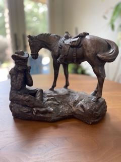 Vintage Cowboy and Horse sculpture-SOLD