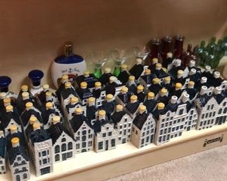 KLM Blue Delft Houses (miniatures)
British Navy Pussers Rum Bottles (empty)
