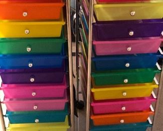 Art utility bins on rollers