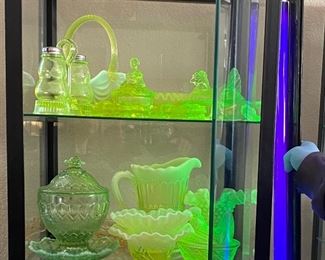 Vintage Vaseline/Uranium glass under black light 