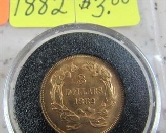 Rare 1882 Gold $3.00 Coin
