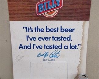 1977 Cardboard Billy Beer Sign