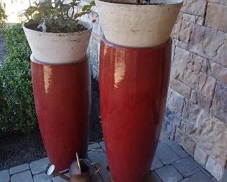 Ceramic planters w/stands 