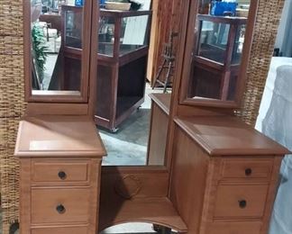 Antique Vanity with Triple Mirror