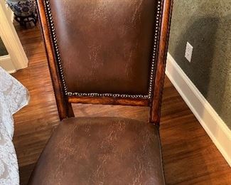 Faux leather chairs for dining table, 6 total