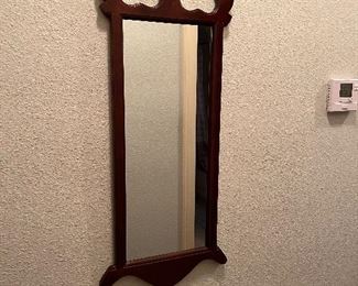 Wooden mirror with matching table