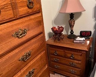 Night stand matching bed, chest and dresser