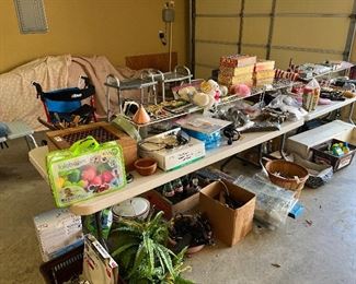 Miscellaneous items in garage with medical equipment