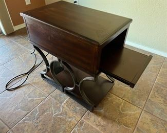 Beautiful end table with builtin power receptacles 