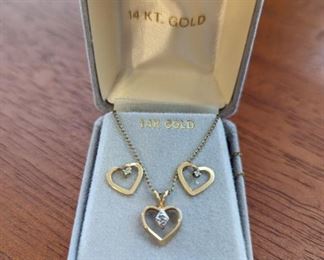 14 Karat Gold Necklace and Earring Set