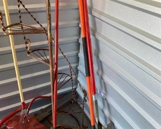 Yard Tools, Floor Jack, And Yard Decor