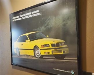 Framed BMW poster
